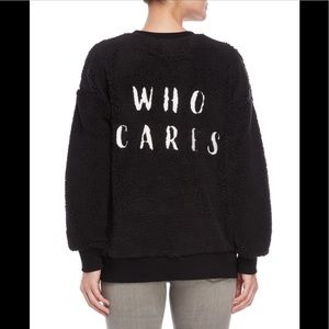 Who cares faux-fur crew neck sweater